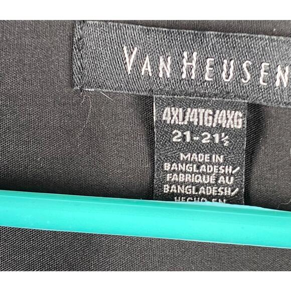 Van Heusen Button Shirt Men's 4XL Blue Striped Formal Causal Business Preppy - Picture 3 of 7